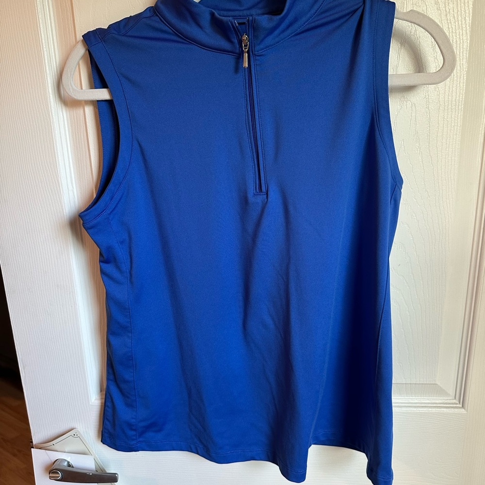 Coral Bay Sleeveless Quarter-Zip Tank Top in Royal Blue